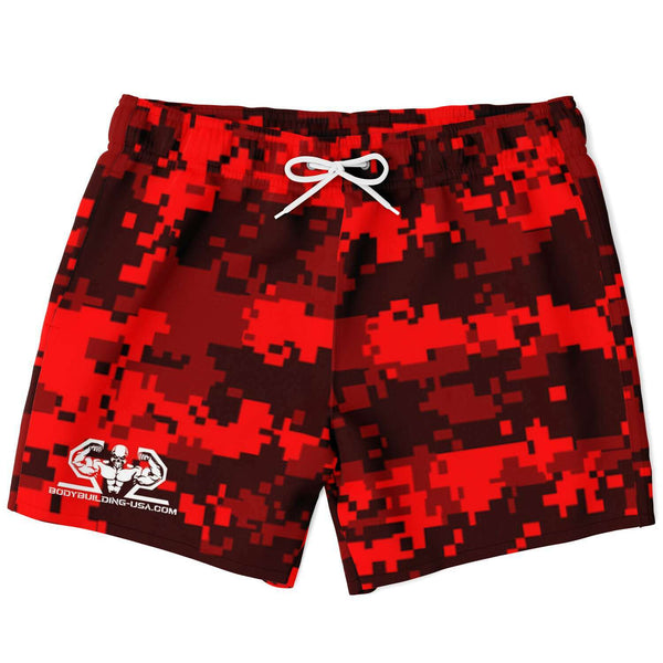 BB USA Above the Knee Swim Trunks Men - Digital Red Camo