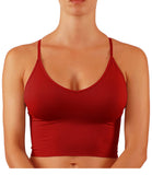 502 ROUGHRIVER Women's Crop Top Yoga Bra CRIS Cross Strappy Back Removable Padding Cami