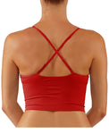 502 ROUGHRIVER Women's Crop Top Yoga Bra CRIS Cross Strappy Back Removable Padding Cami