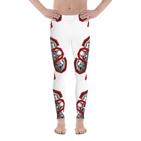 502 17" 66 Degree Men's Leggings White and Red - Printful