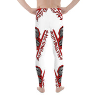 502 17" 66 Degree Men's Leggings White and Red - Printful