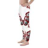 502 17" 66 Degree Men's Leggings White and Red - Printful