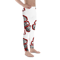 502 17" 66 Degree Men's Leggings White and Red - Printful