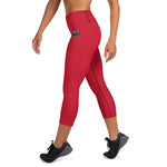 502BB Red Yoga Capri Leggings