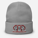 502BB Embroidered Beanie (Red/White) - Printful
