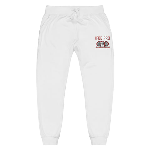 IFBB Unisex fleece white sweatpants