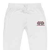 502BB White Unisex Premium Fleece Sweatpants Red Logo - Cotton Heritage M7580