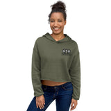 502BB Embroidered Black Logo Crop Hoodie