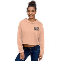 502BB Embroidered Black Logo Crop Hoodie