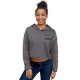 502BB Embroidered Black Logo Crop Hoodie