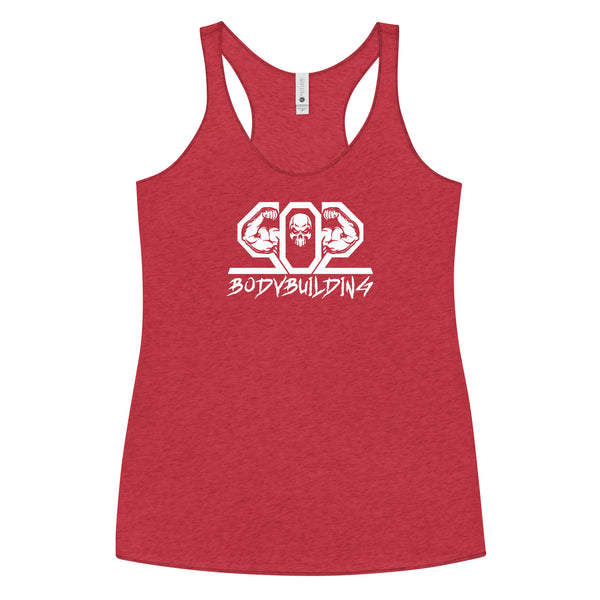 502BB Next Level Women's Racerback Tank White Logo